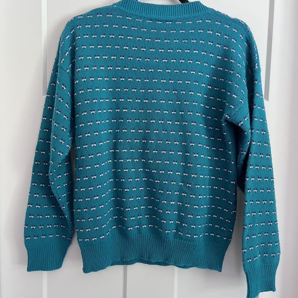 Teal Patterned Women's Sweater